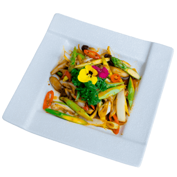 Măng Tây Nấm Mối Sốt Tiêu Đen